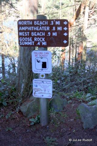 Sign at base of stairs south of Deception Pass Bridge