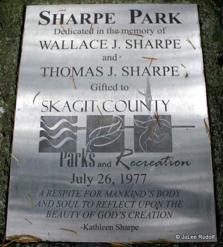 Dedication plaque at Sharpe Park