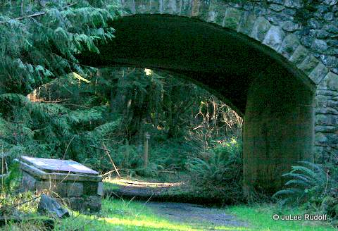 Passing under Highway 20 along the Discovery Trail