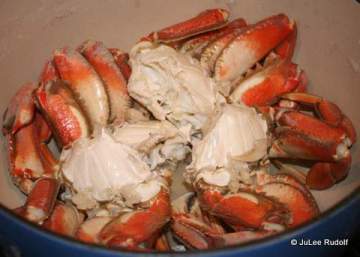 Cooked Dungeness crab from Cornet Bay