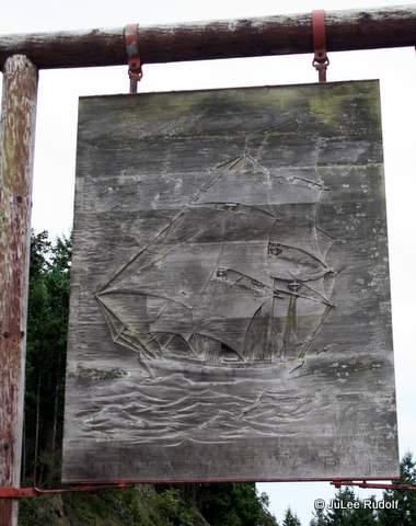 Reverse side of sign south of Deception Pass Bridge