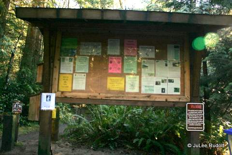 Information kiosk near the 215 Trail head