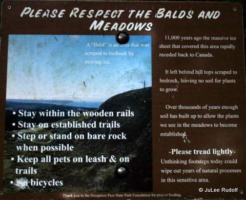 Informational sign along the Summit Trail